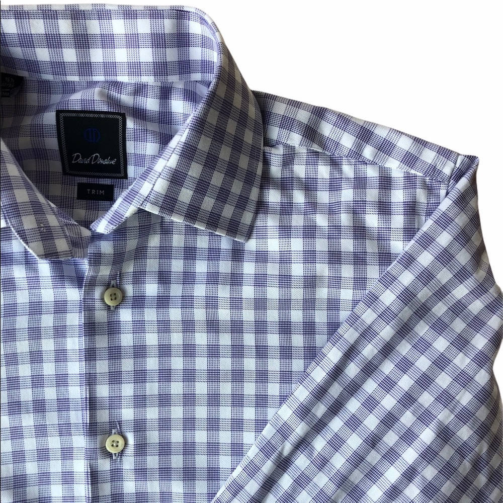 David Donahue Trim Fit Dress Shirt Lavendar